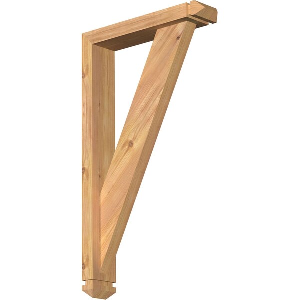 Ekena Millwork Traditional Arts and Crafts Smooth Bracket w/ Offset Brace, Western Red Cedar, 3 1/2"W x 16"D x 28"H BKT0402X16X28TRA03SWR - main